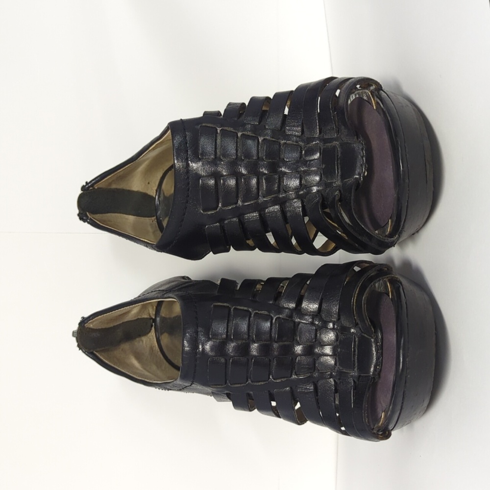 Michael Kors 6B black leather cage heel platform sandals Pembroke - Picture 3 of 11